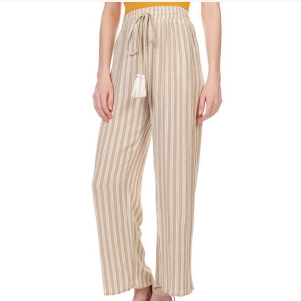 ELAN Wide Leg Pants High Waisted Elastic Waist NWT